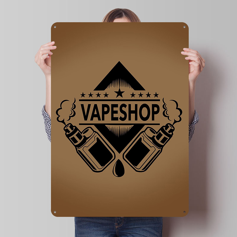 Poster Timah Logo Toko Vape, S - Vaping Shop ulasan dan harga